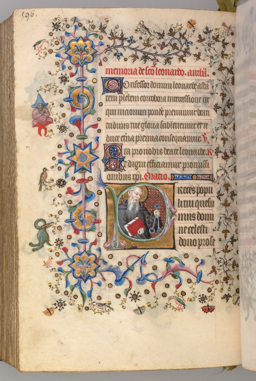Stundenbuch von Karl dem Edlen, König von Navarra 1361-1425, fol. 292v, St. Leonard, um 1405 von Master of the Brussels Initials and Associates