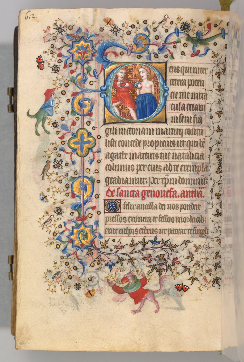 Stundenbuch von Charles dem Edlen, König von Navarra 1361-1425, fol. 300v, St. Agatha, ca. 1405 von Master of the Brussels Initials and Associates