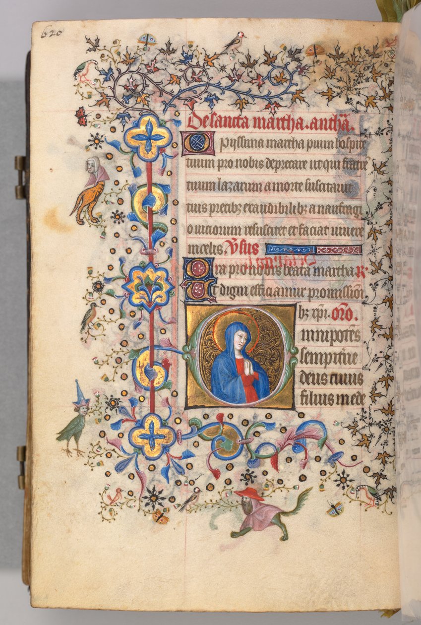 Stundenbuch von Karl dem Edlen, König von Navarra 1361-1425, fol. 304v, St. Martha, ca. 1405 von Master of the Brussels Initials and Associates