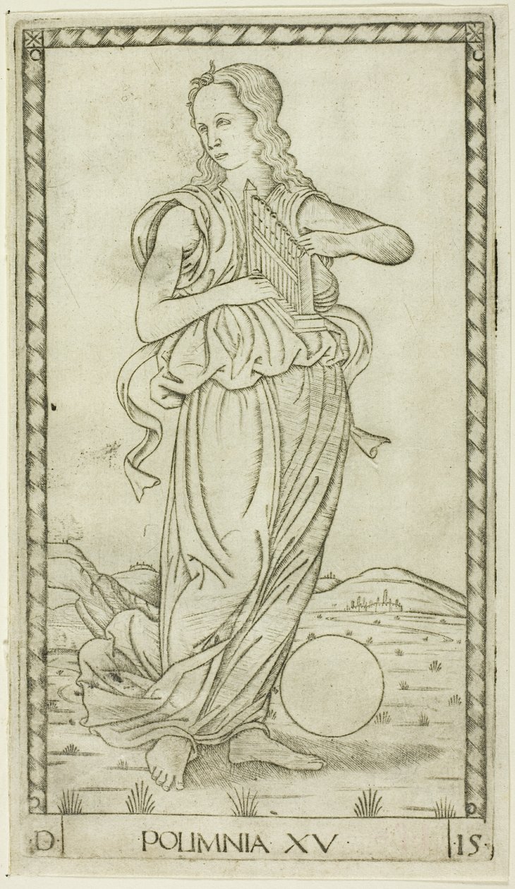 Polyhymnia, Platte fünfzehn aus Apollo und die Musen von Master of the E Series Tarocchi
