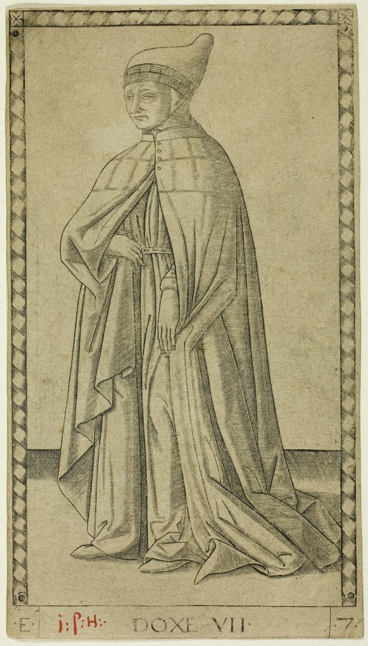 Der Doge, Platte sieben aus Die Ränge und Bedingungen der Menschen von Master of the E Series Tarocchi