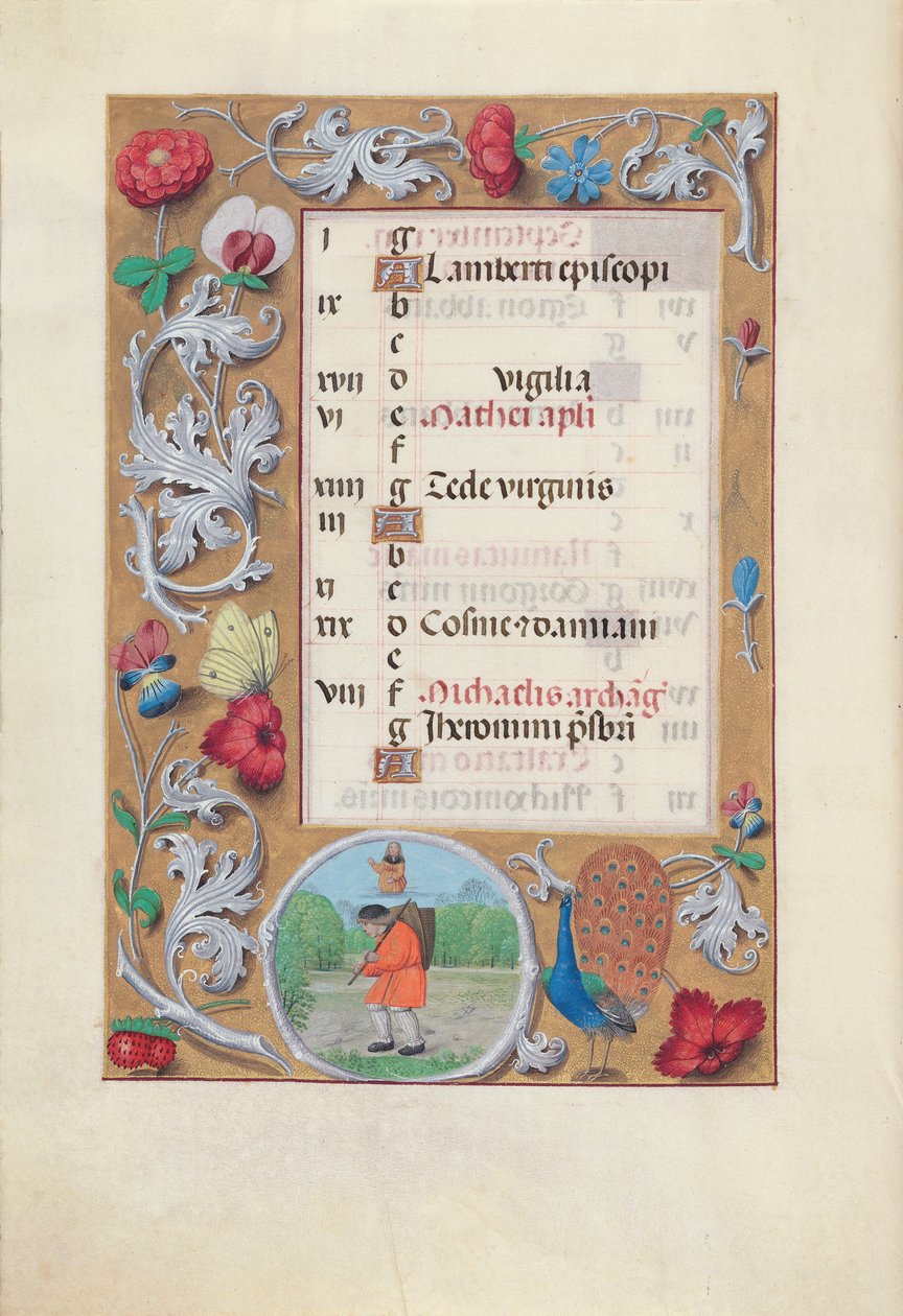 Stundenbuch der Königin Isabella der Katholischen, Königin von Spanien: Fol. 10v, September, um 1500 von Master of the First Prayerbook of Maximillian