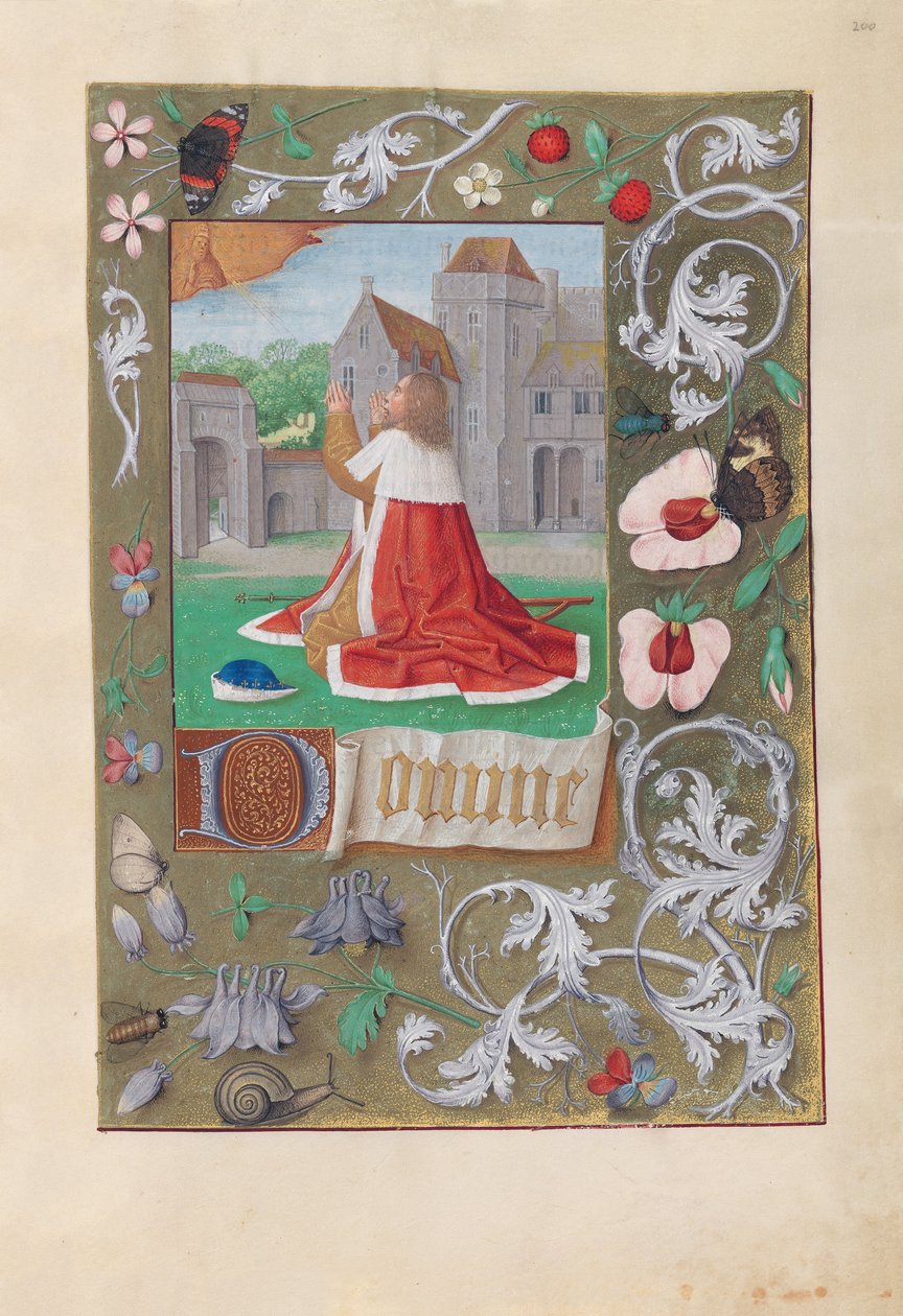 Stundenbuch der Königin Isabella die Katholische, Königin von Spanien: Fol. 200r, David, ca. 1500 von Master of the First Prayerbook of Maximillian