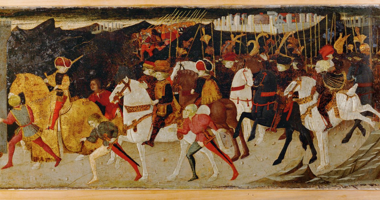 Gruppe von Reitern zu Pferd von Master of the Jarves Chest