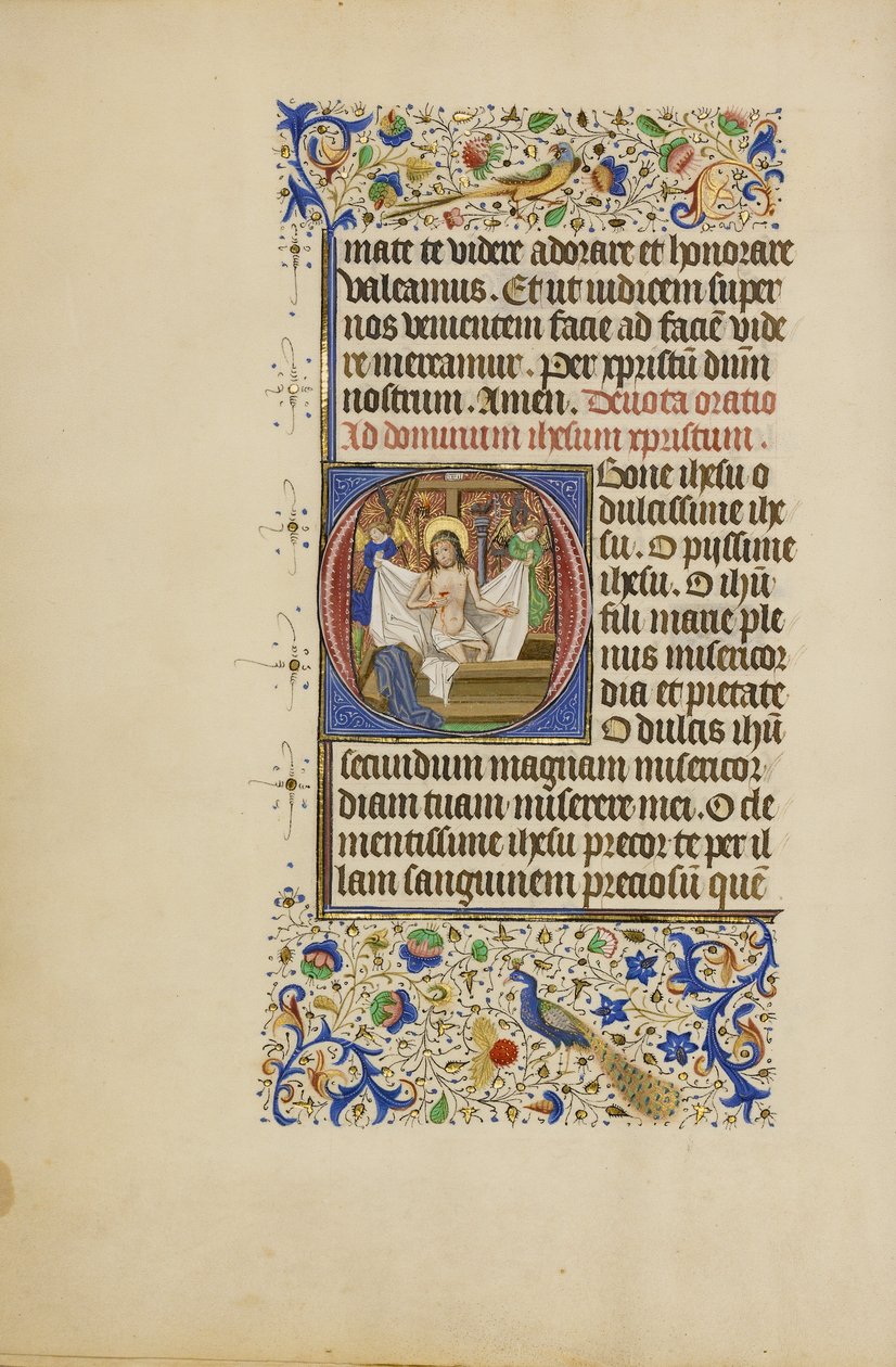 Initiale O: Der Schmerzensmann von Master of the Llangattock Hours