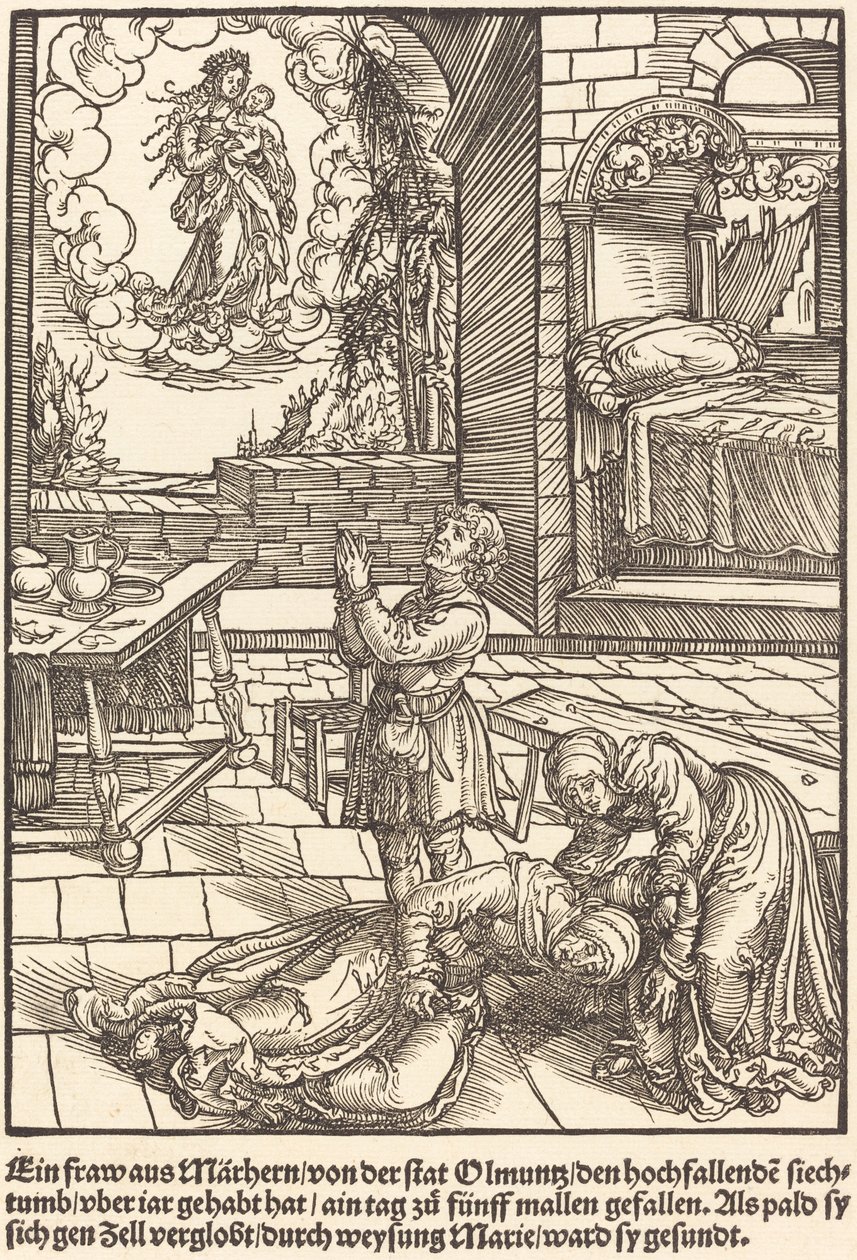Eine Frau aus Marhern ... von Master of the Miracles of Mariazell