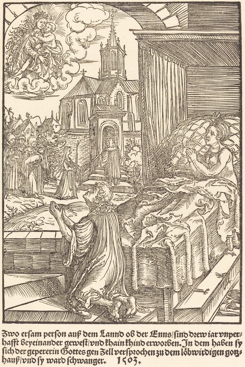 Zwei ehrbare Personen auf dem Land... von Master of the Miracles of Mariazell