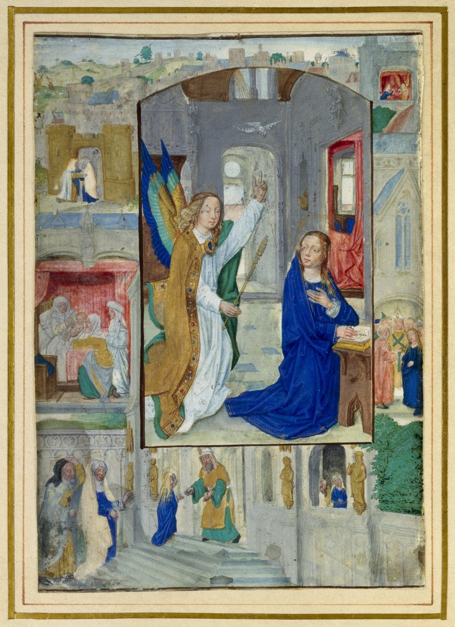 Verkündigung, aus einem Stundenbuch von Master of the Prayerbook