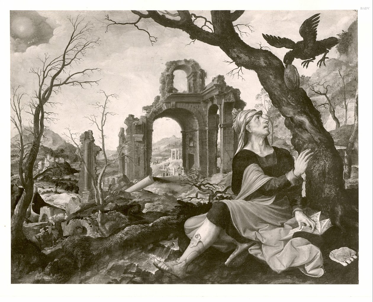Elia door de raaf gevoed von Master of the Prodigal Son