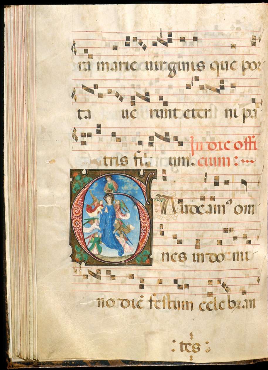 Mariä Himmelfahrt, f.72v aus einem Graduale, spätes 15. Jahrhundert von Master of the Saluces Hours (attr. to)
