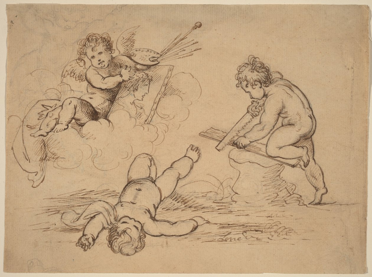 Allegorie: Vier Putti von Mather Brown