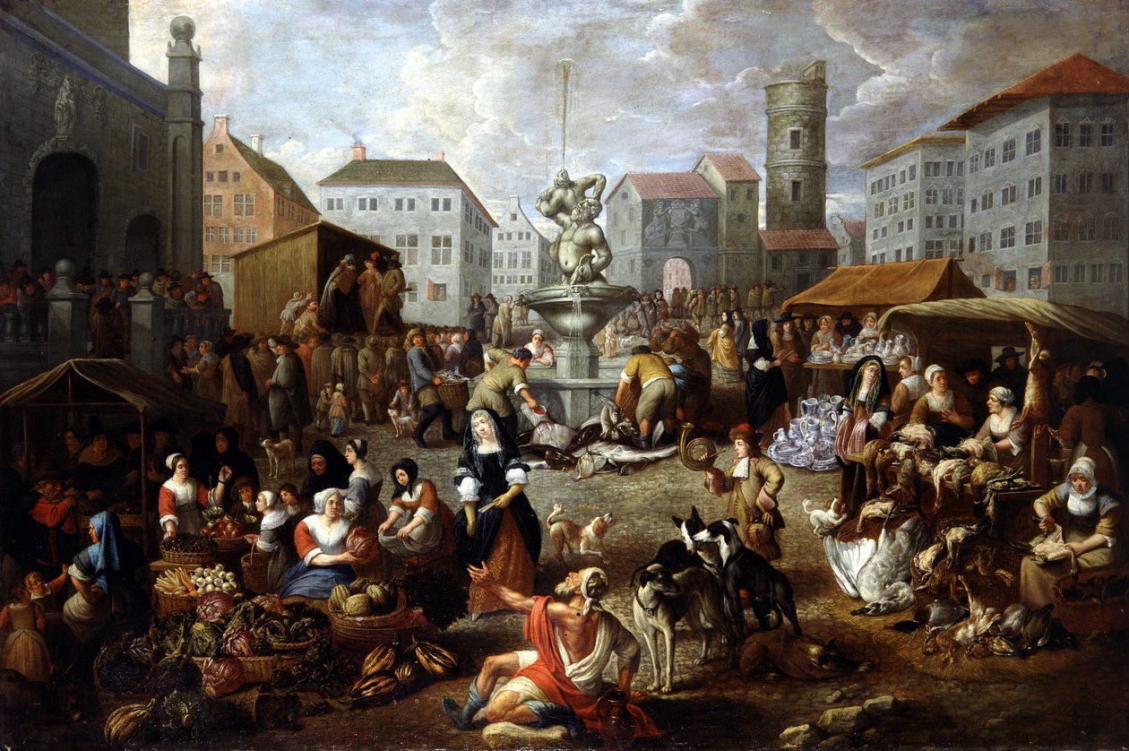 Spazierszene - 18. Jahrhundert, Musee de Tessee (Le Mans) von Matheus van Helmont