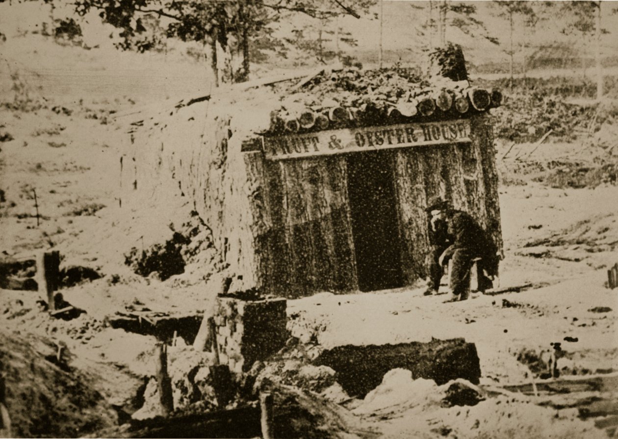Bombensicheres Restaurant an der Petersburg-Linie, 1861-65 von Mathew B. Brady
