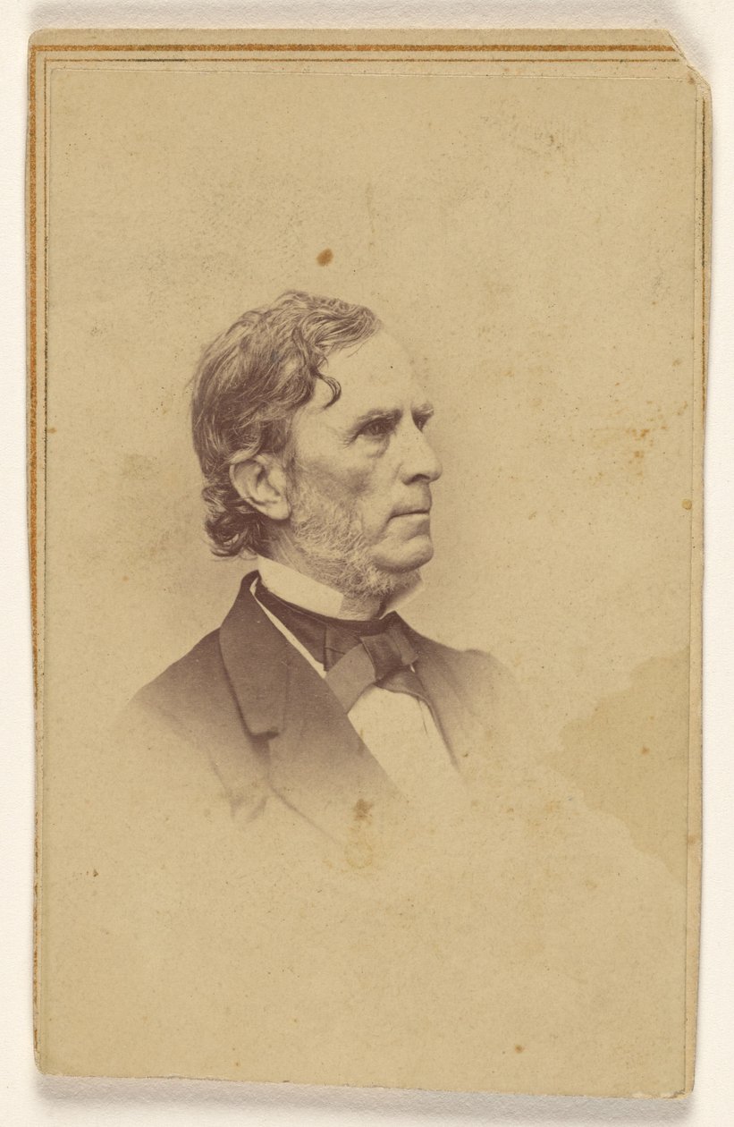 [Unbekannter Mann mit ergrauendem Bart, ohne Schnurrbart, im Profil, im Vignettenstil gedruckt] von Mathew B. Brady