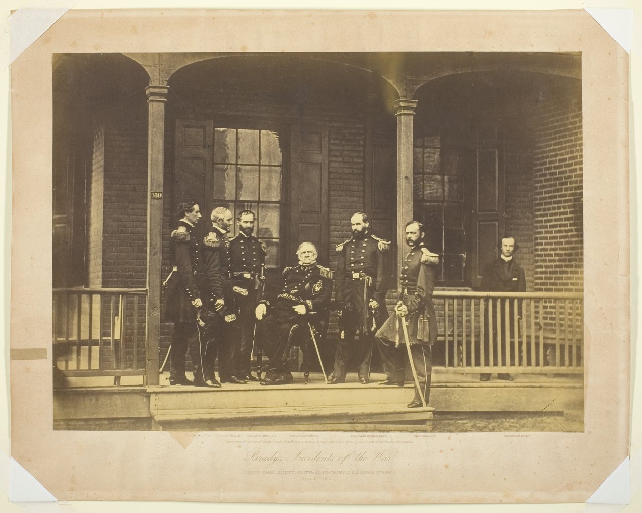 Generalleutnant Scott, Generalstabschef der US-Armee und Stab von Mathew Brady