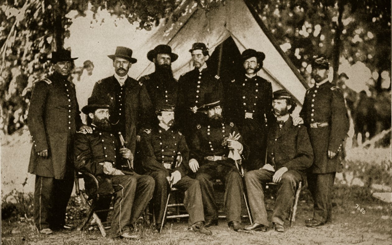 General Jefferson C. Davis und Stab von Mathew and studio Brady