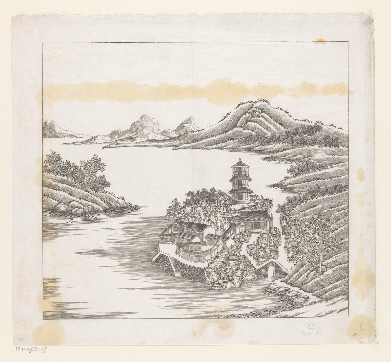 Ansicht eines Teils des kaiserlichen Sommerpalastes in Chengde (Jehol) in China von Matteo Ripa