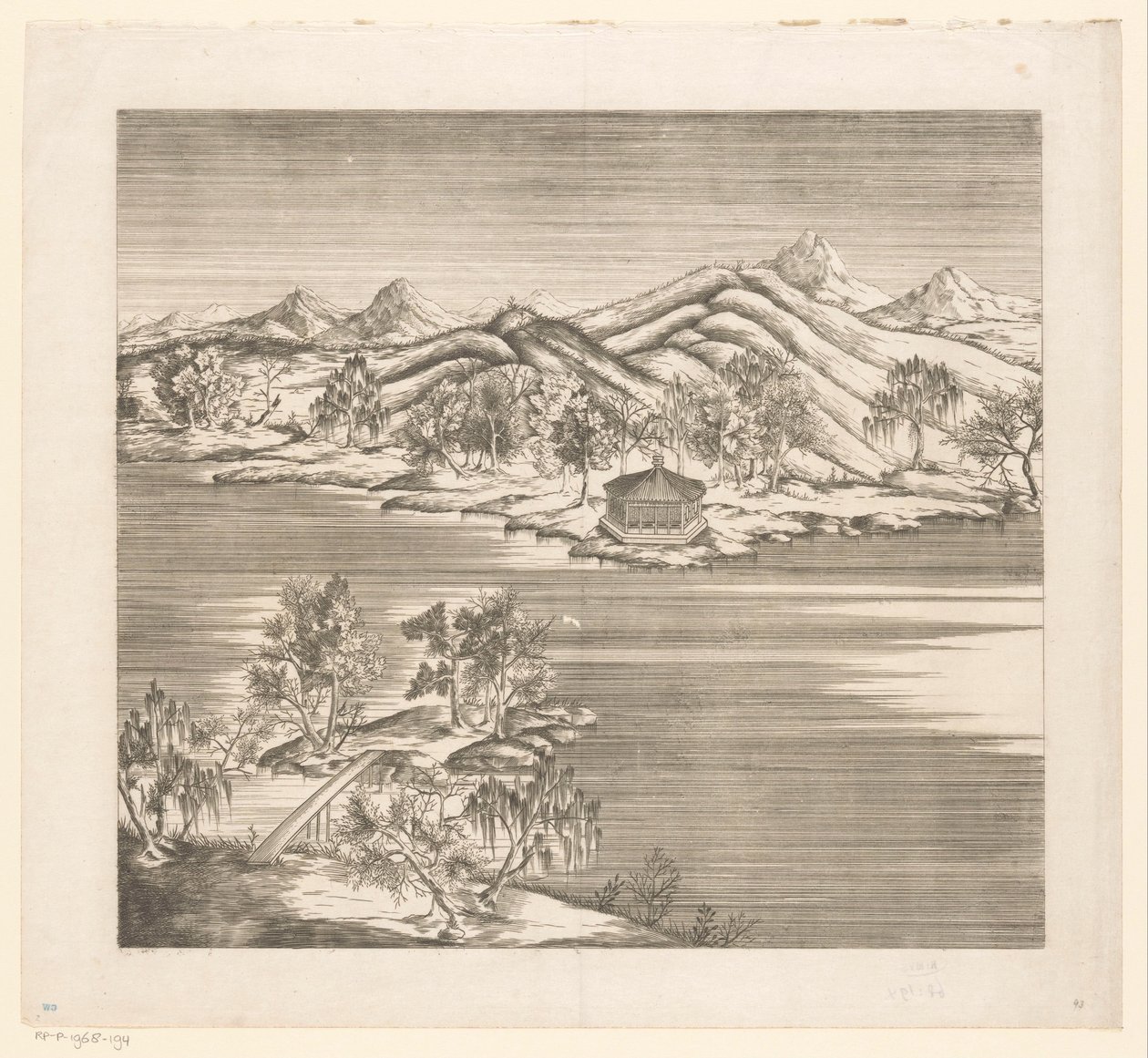 Ansicht eines Teils des kaiserlichen Sommerpalastes in Chengde (Jehol ...