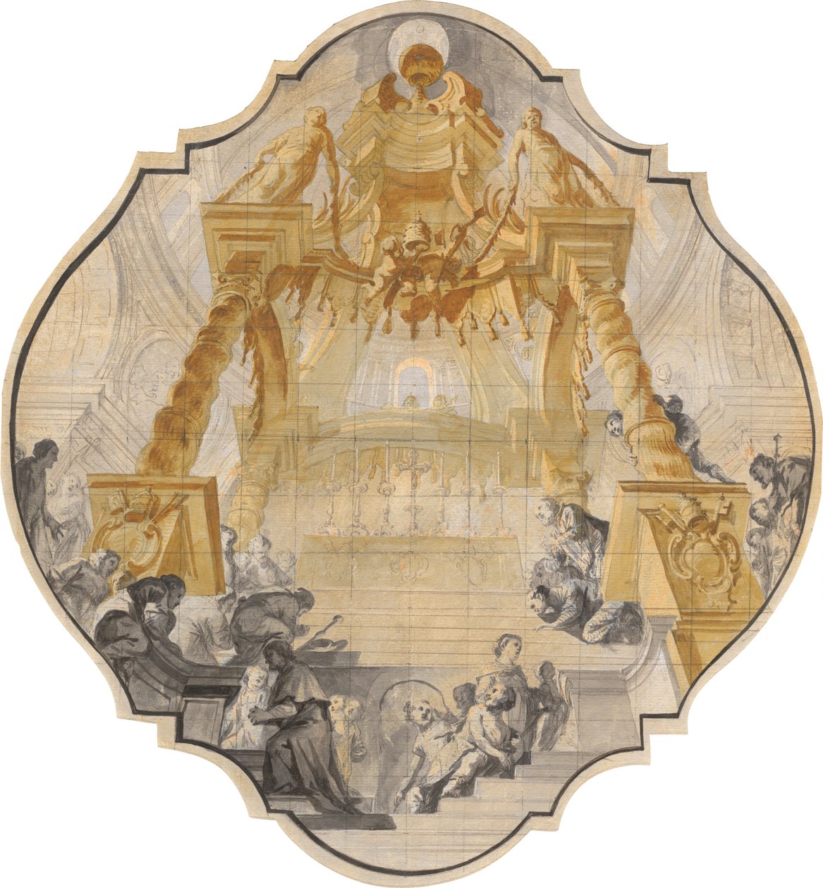 Gläubige am Grab des Heiligen Petrus von Matthäus Günther