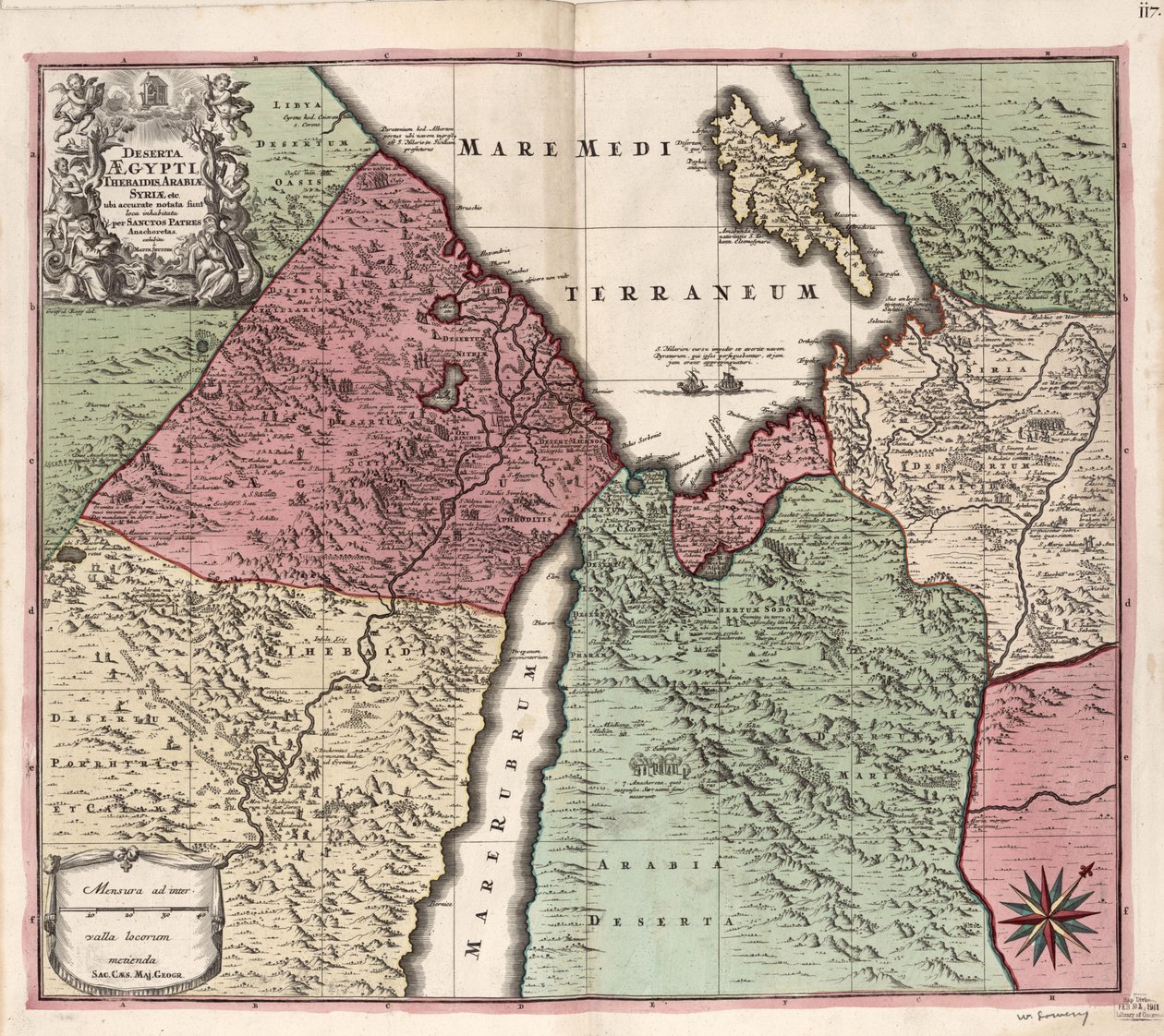 Deserta Aegypti, Thebaidis, Arabiae, Syriae etc. mit genauen Angaben zu den von heiligen Vätern bewohnten Orten von Matthaeus Seutter
