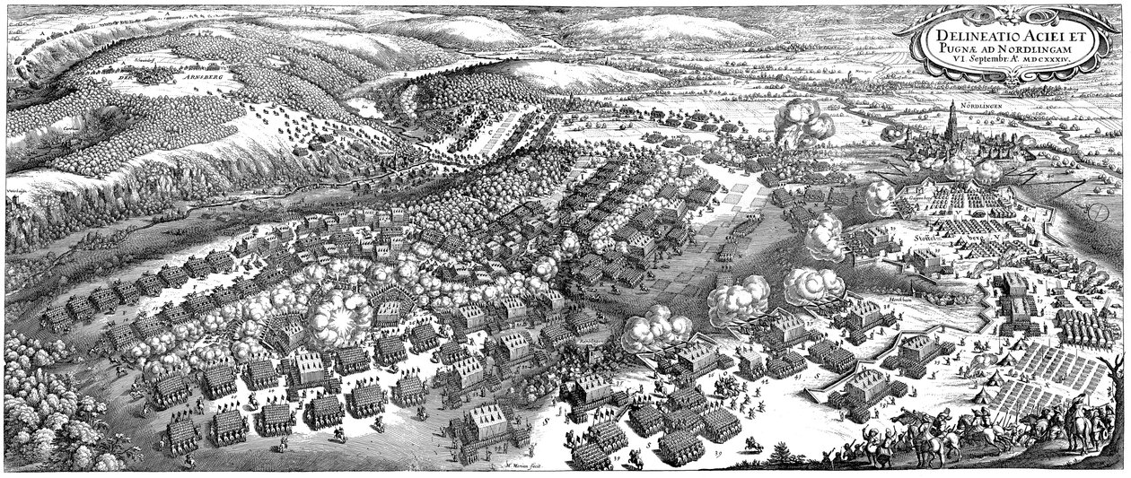 Die Schlacht bei Nördlingen am 6. September 1634, 1670 von Matthaus the Elder Merian