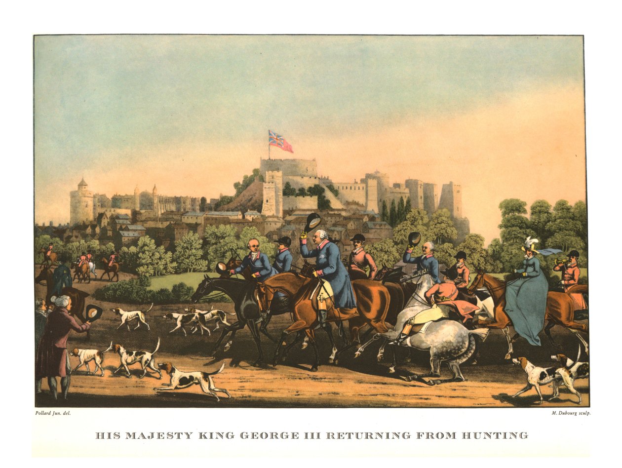 Seine Majestät König George III. kehrt von der Jagd zurück, frühes bis mittleres 19. Jahrhundert, ca. 1955 von Matthew Dubourg