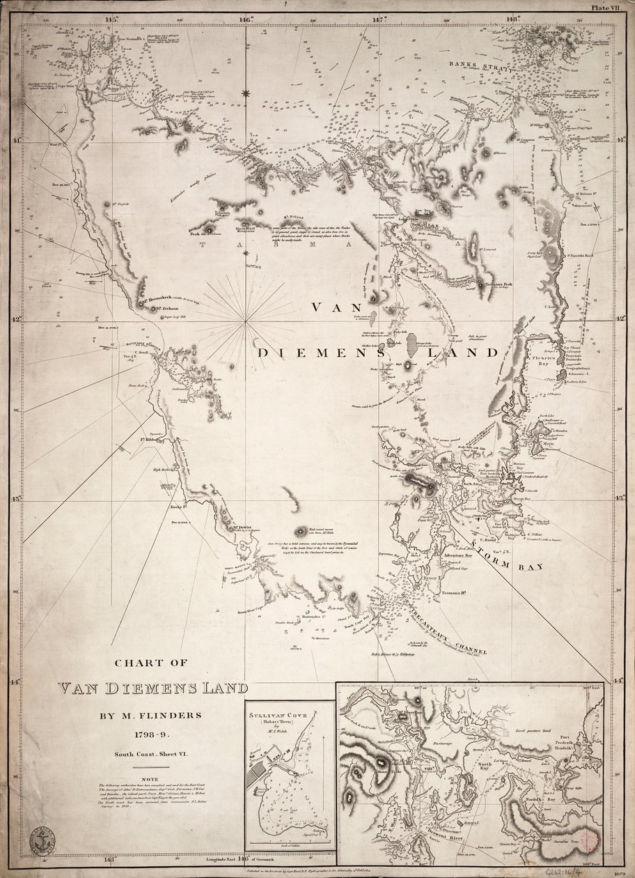 Karte von Van Diemens Land, Blatt VI von Matthew Flinders