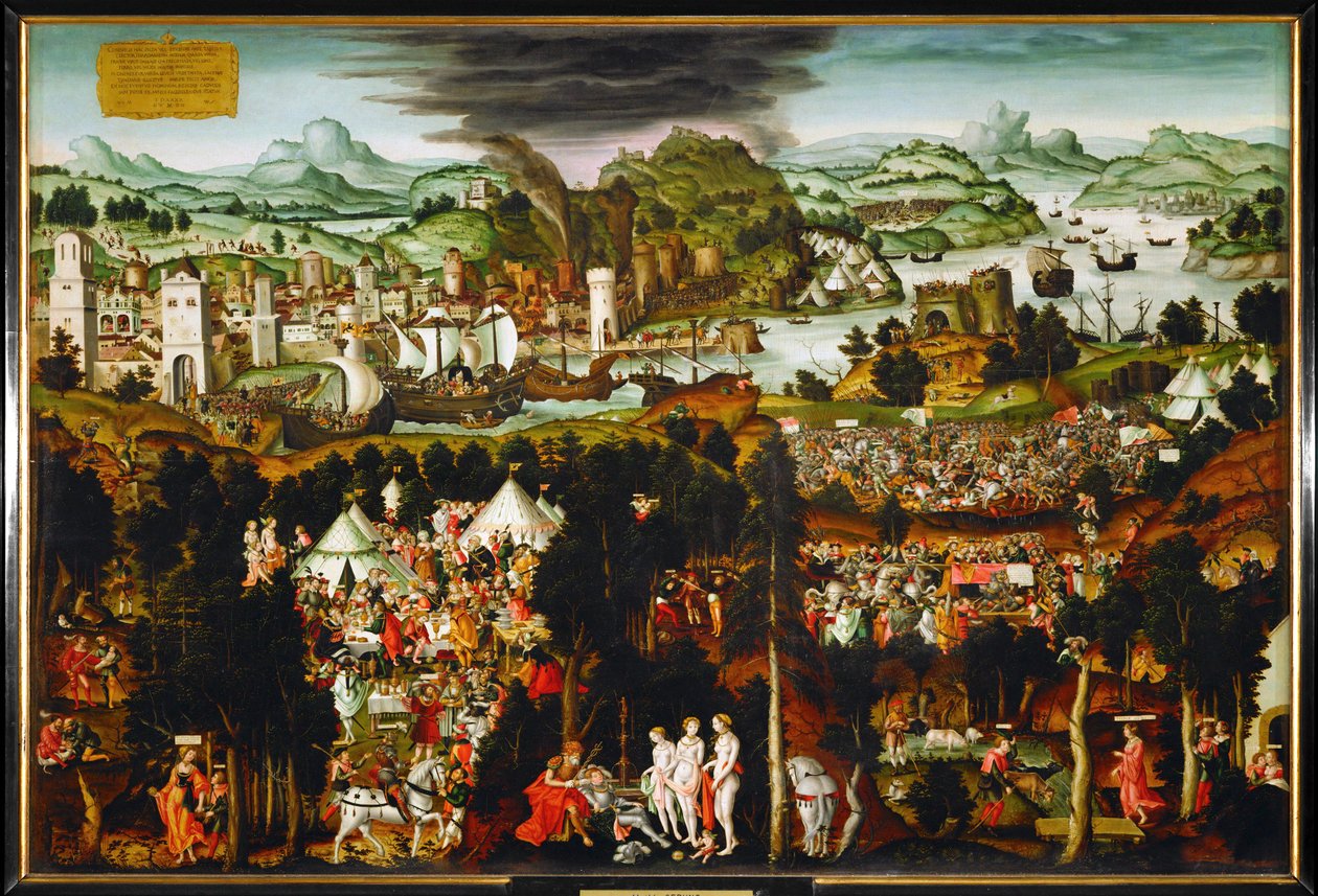 Die Zerstörung von Troja und das Urteil des Paris von Matthias Gerung