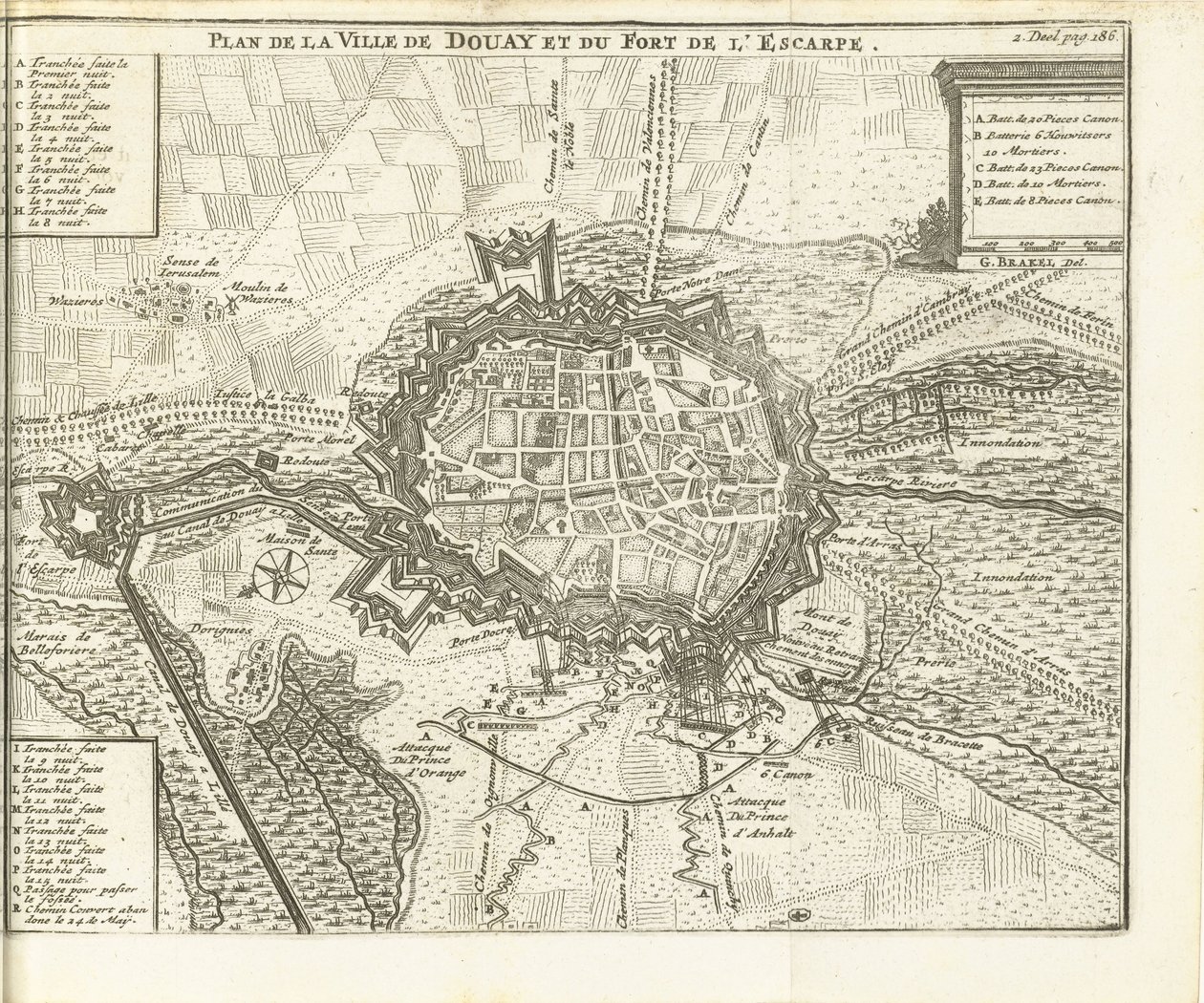 Belagerung von Douai, 1710 von Matthijs Pool (possibly)