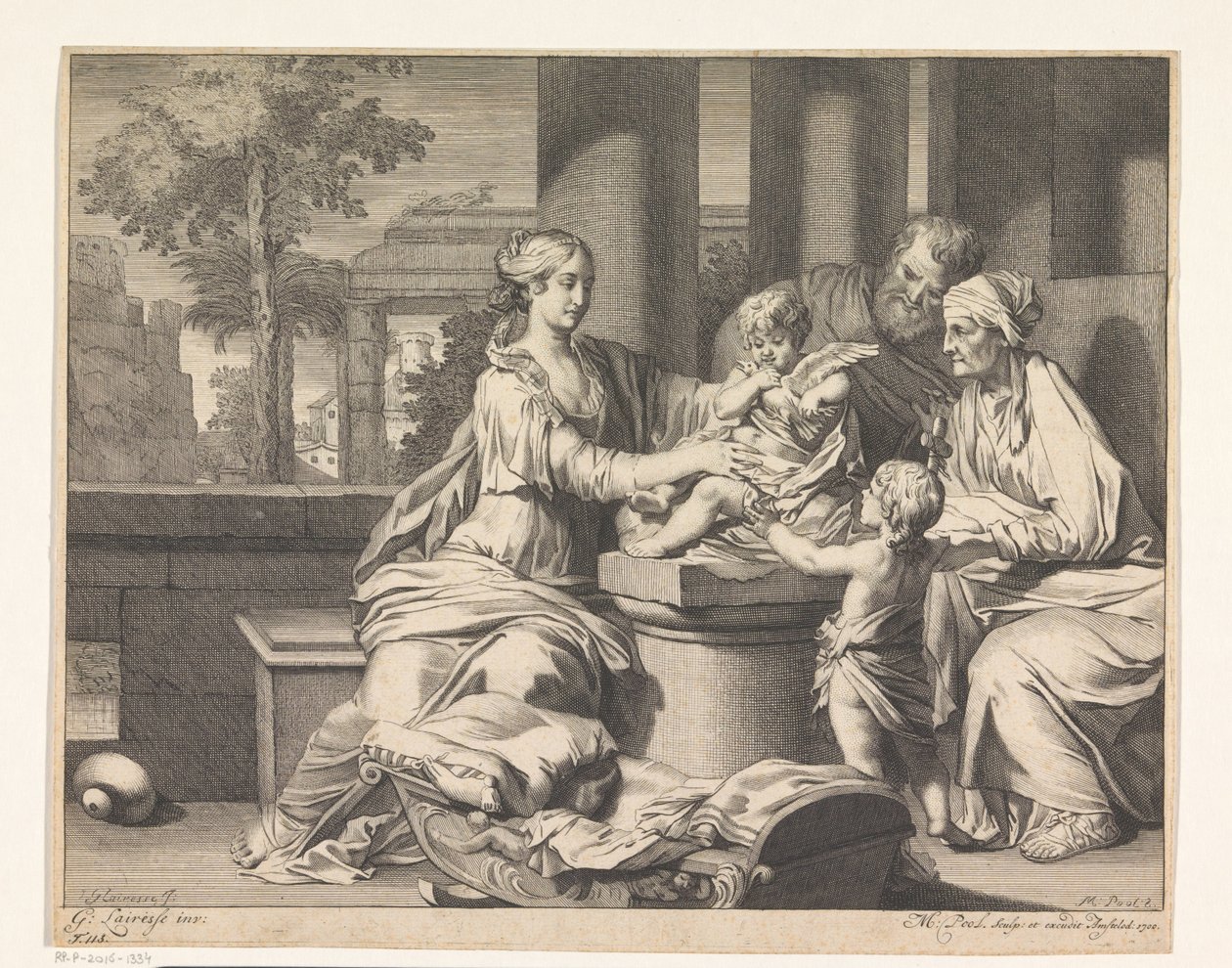 Heilige Familie mit Zacharias, Elisabeth und Johannes dem Täufer von Matthijs Pool