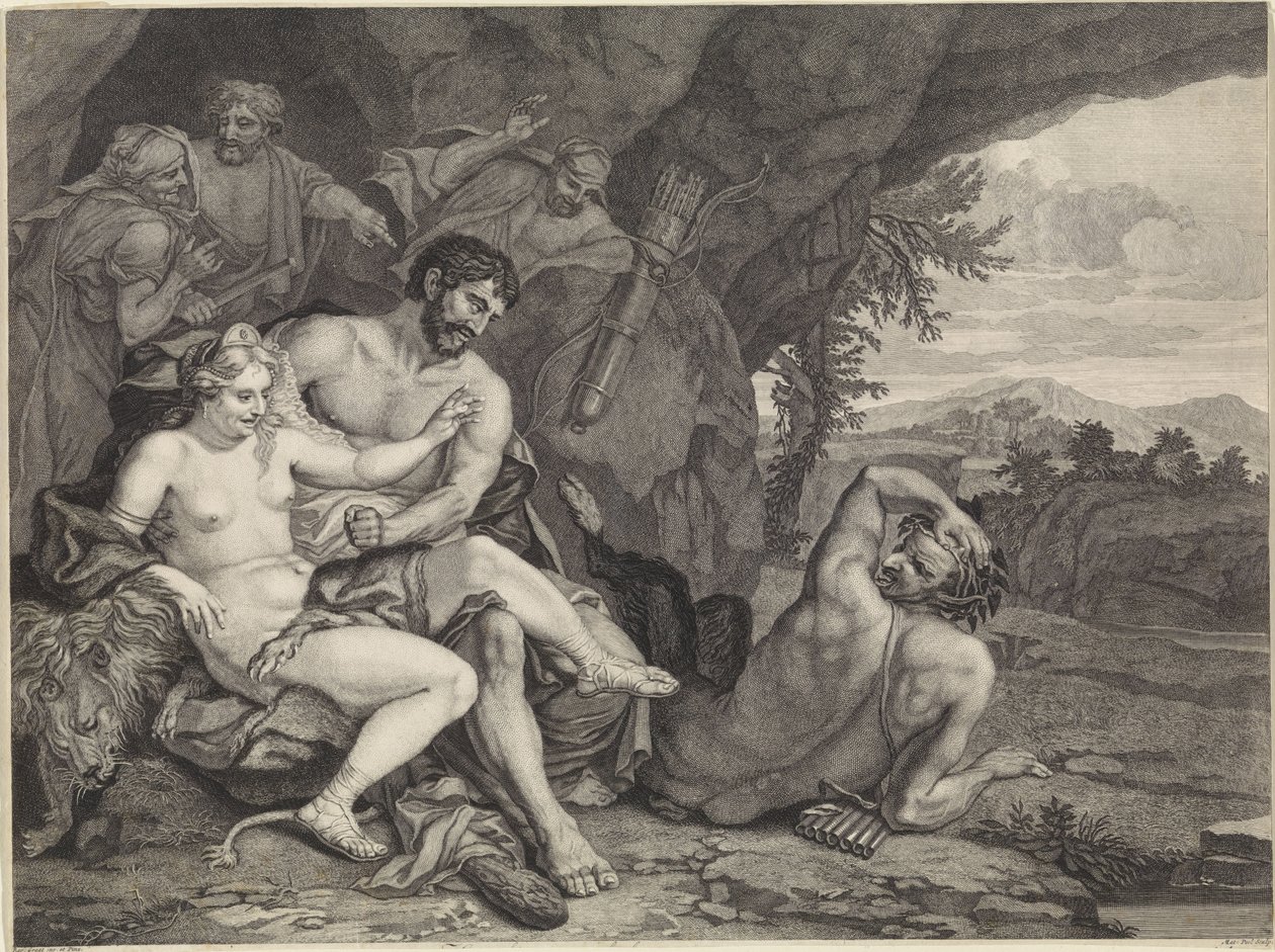Landschaft mit Herkules und Omphale von Matthijs Pool