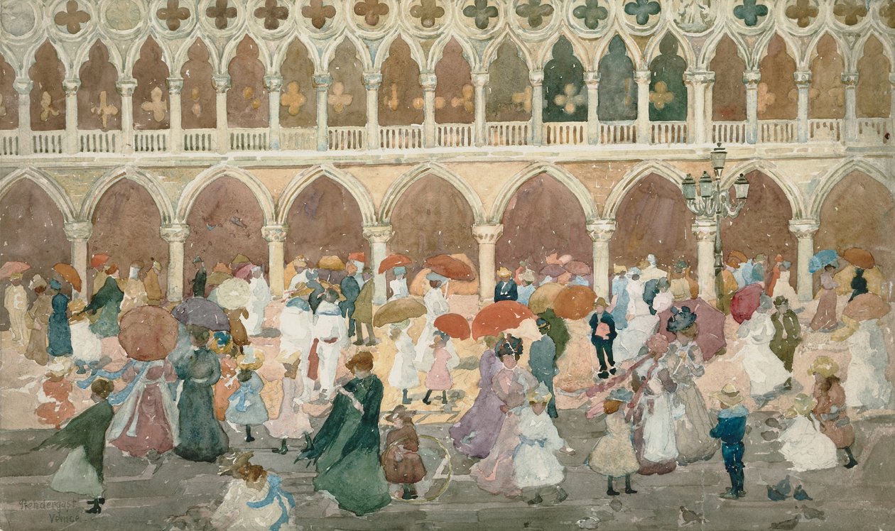 Sonnenlicht auf der Piazzetta von Maurice Brazil Prendergast