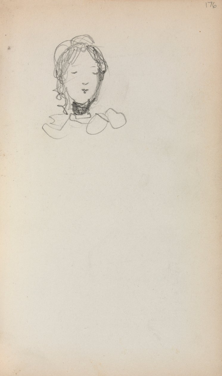 Italienisches Skizzenbuch: Kopf eines Mädchens Seite 176 von Maurice Brazil Prendergast