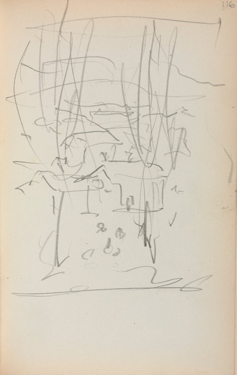 Italienisches Skizzenbuch: Landschaft Seite 116, 1898-1899 von Maurice Brazil Prendergast