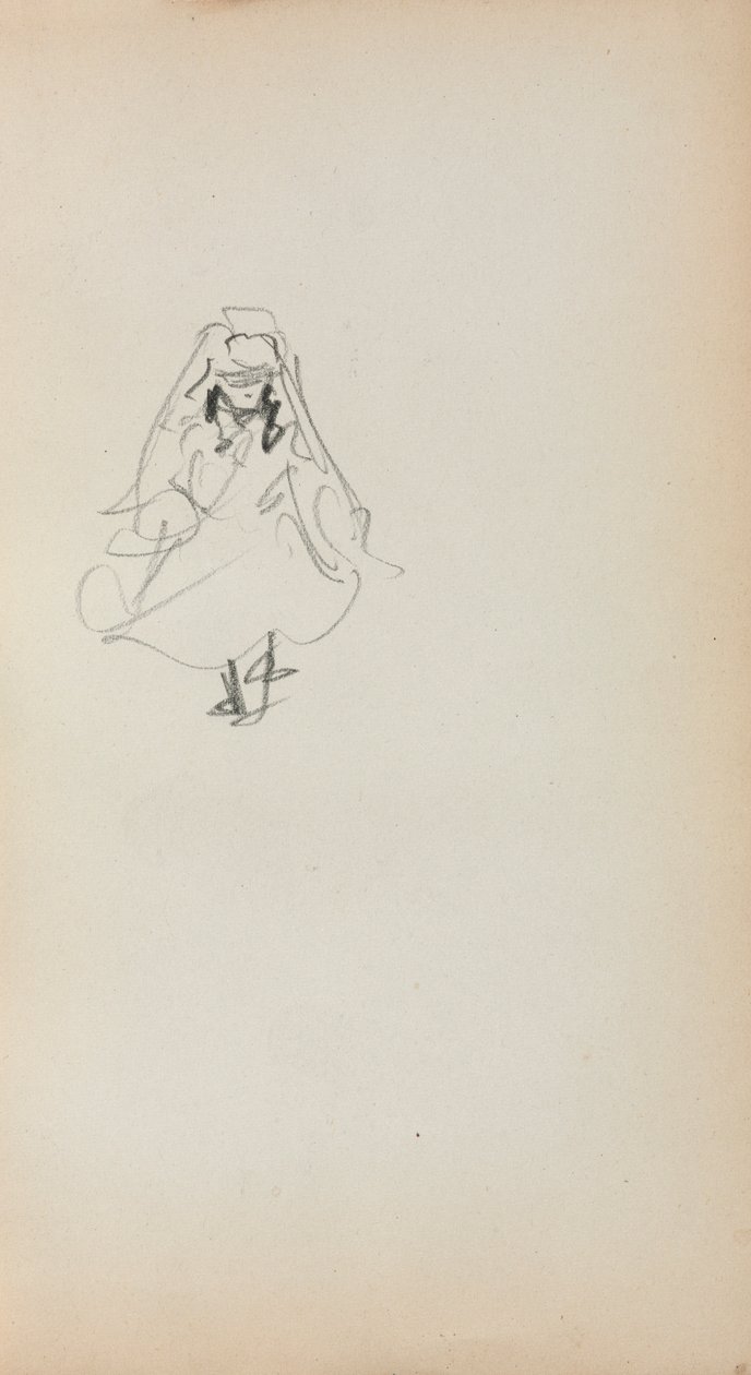 Italienisches Skizzenbuch: Stehendes Mädchen Seite 257 von Maurice Brazil Prendergast