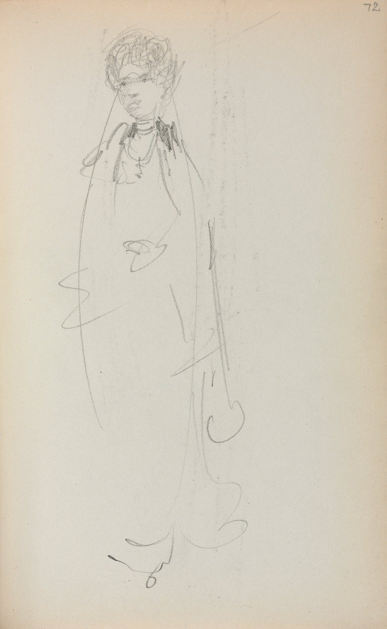 Italienisches Skizzenbuch: Stehende Frau Seite 72, 1898-1899 von Maurice Brazil Prendergast