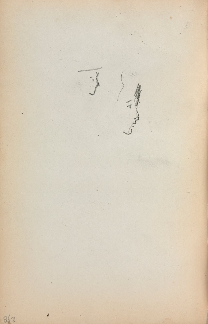 Italienisches Skizzenbuch: Zwei Profile Seite 258, 1898-1899 von Maurice Brazil Prendergast