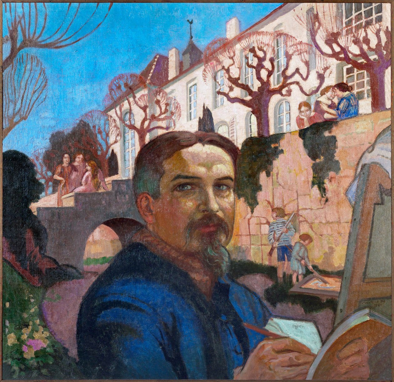 Maurice Denis, Selbstporträt vor dem Priorat von Maurice Denis