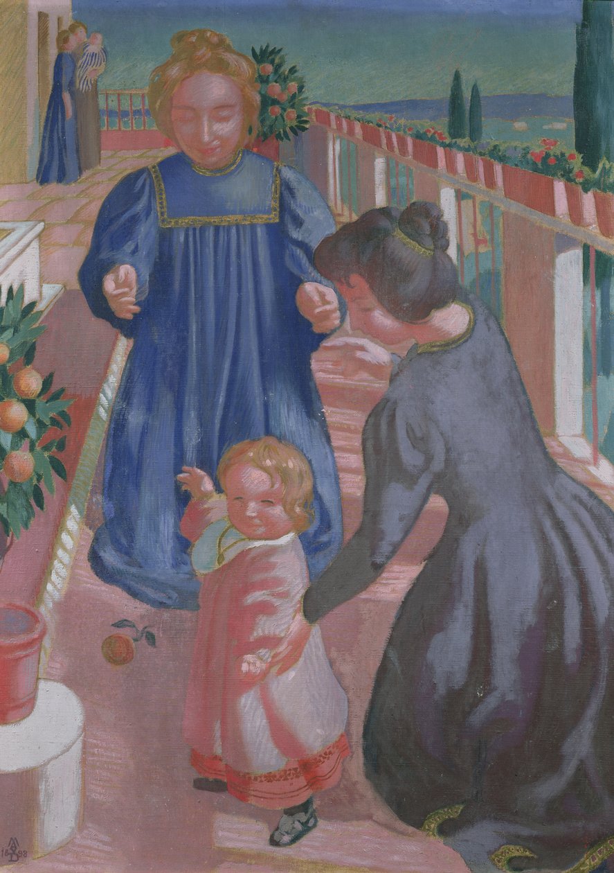 Die ersten Schritte auf der Terrasse in Fiesole, 1898 von Maurice Denis