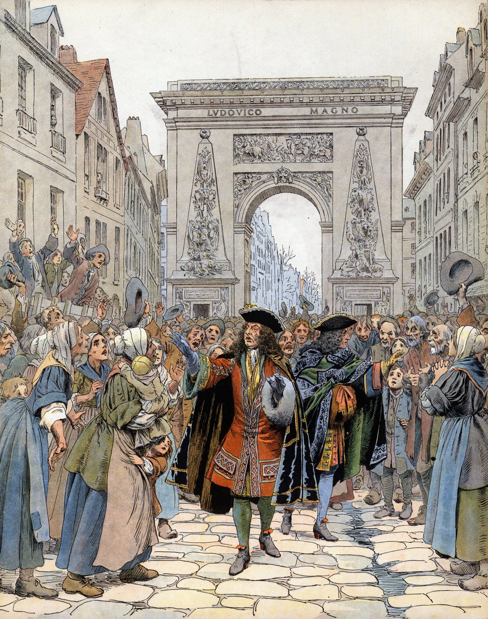 An der Porte Saint-Denis in Paris, der Marschall von Boufflers (Louis François de Boufflers) von Maurice Leloir