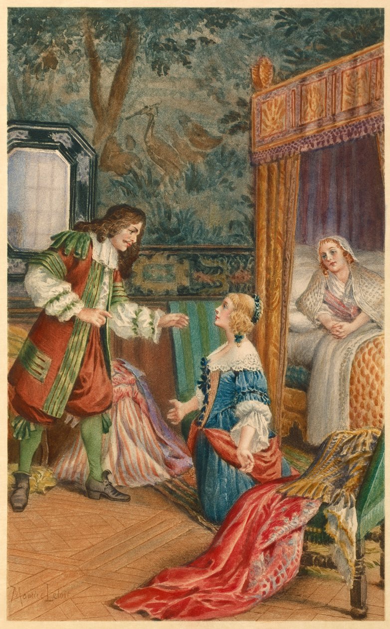 Streit zwischen Armande und Molière (Illustration) von Maurice Leloir