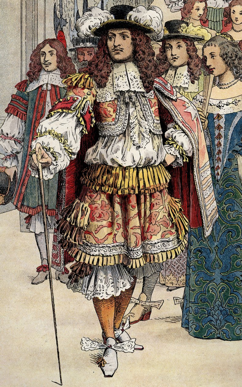 Französischer König Ludwig XIV. in seinem Schloss von Vaux Le Vicomte von Maurice Leloir