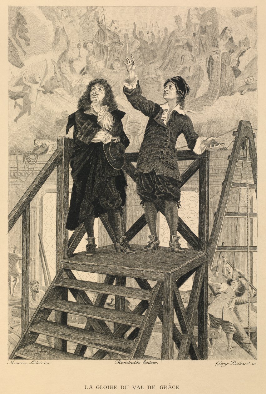 Pierre Mignard zeigt Molière die Fresken von Val de Grace von Maurice Leloir