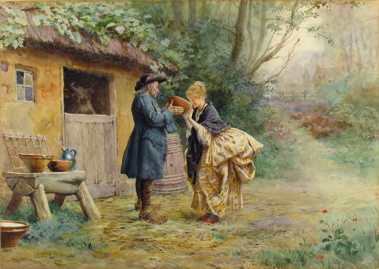 Der Milchtrunk, 1882 von Maurice Leloir