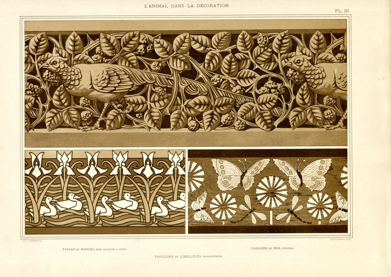 Ornamentale Friese mit Tiermotiven von Maurice Pillard Verneuil