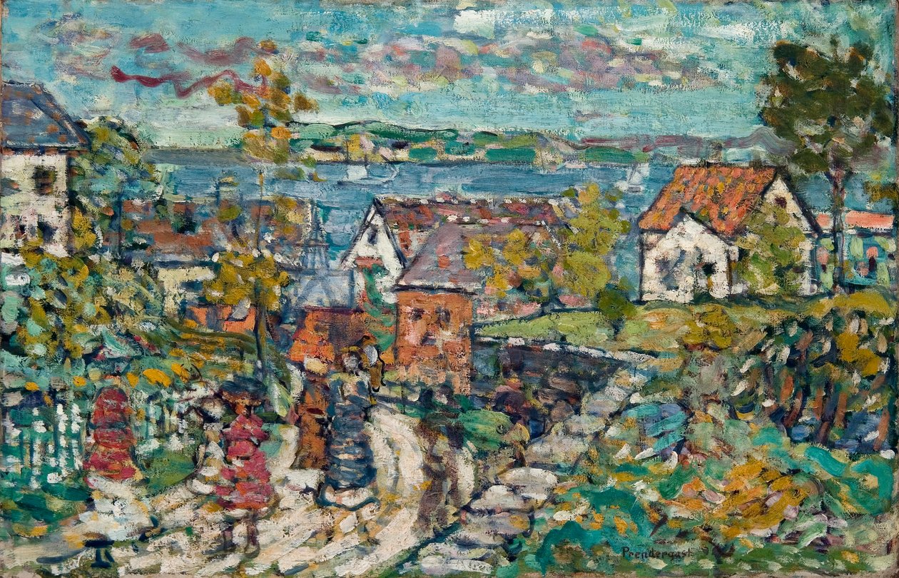 Landschaft (Straße und Stadt) von Maurice Prendergast