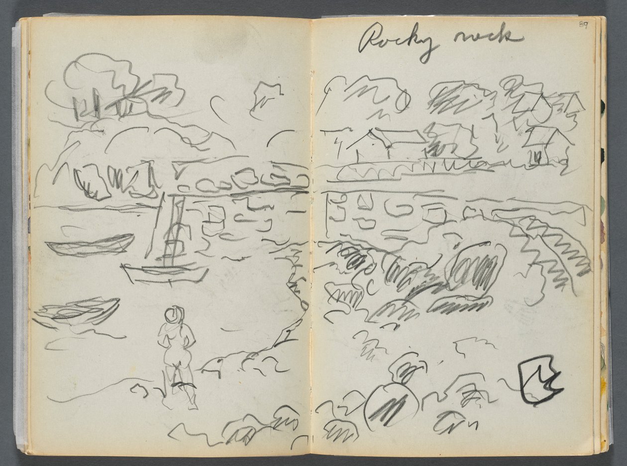 Skizzenbuch - Das Granite Shore Hotel, Rockport, Seite 088 & 89: "Rocky Neck" von Maurice Prendergast