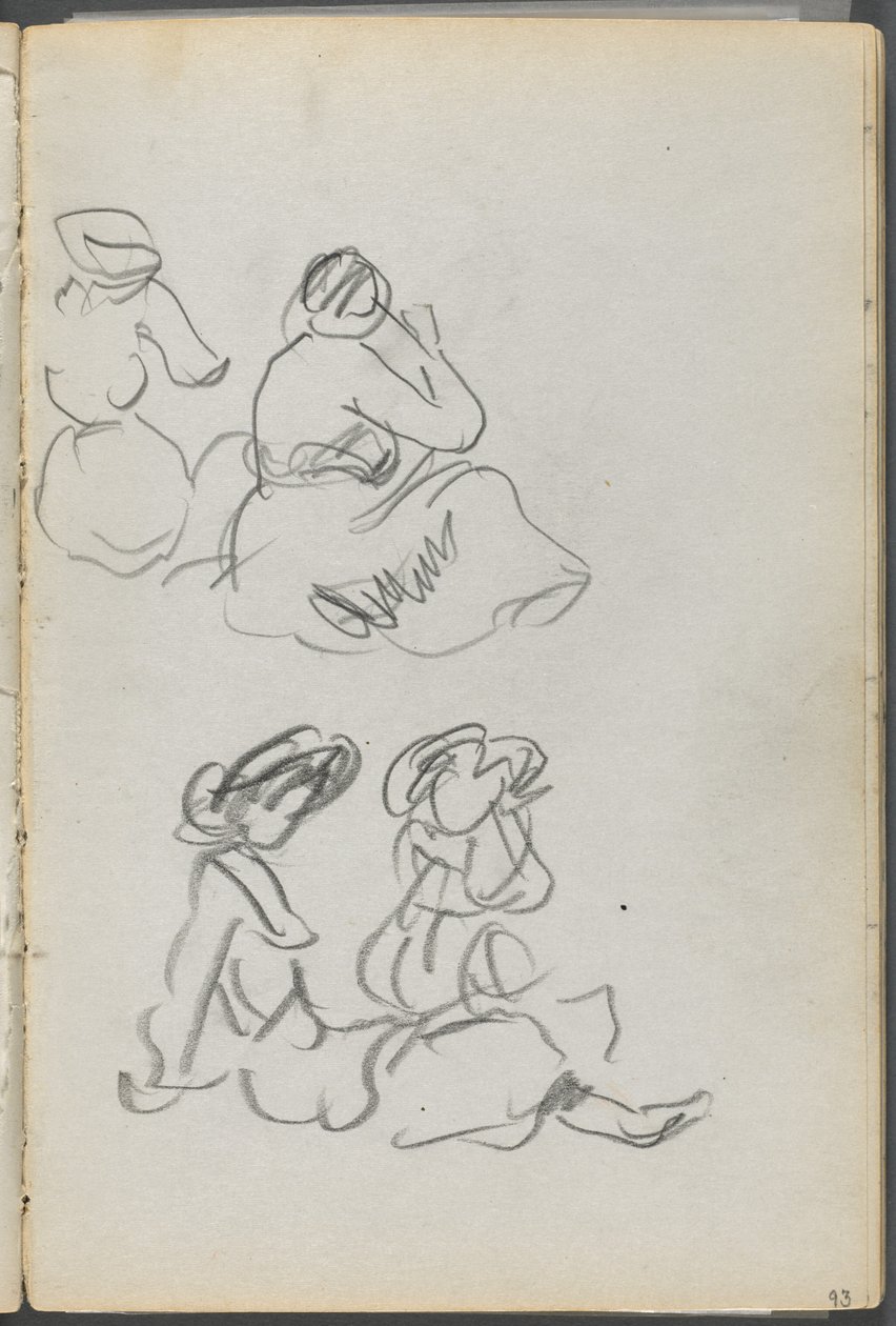 Skizzenbuch, Die Dells, Nr. 127, Seite 093: Sitzende Figuren von Maurice Prendergast