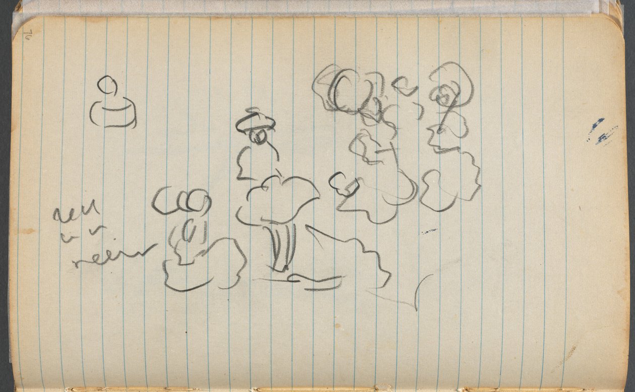 Skizzenbuch, Seite 076: Figuren mit Notizen von Maurice Prendergast