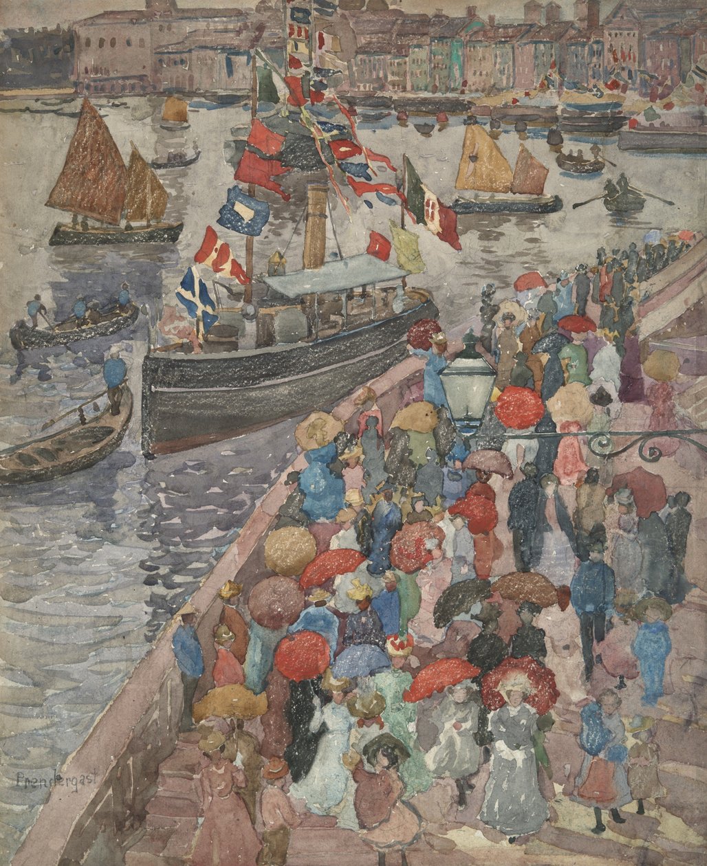 Der Quai, Venedig (recto); Venetia Marina (verso) von Maurice Prendergast